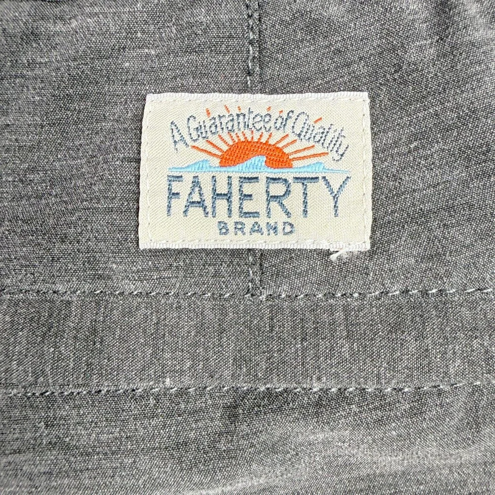 Faherty All Day Shorts Mens Size 30 Gray Flat Front Drawstring Boardshort